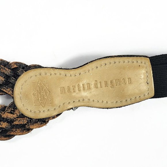 Martin Dingman Braided Leather Button Suspenders Black Very Nice Condition - Picture 3 of 14